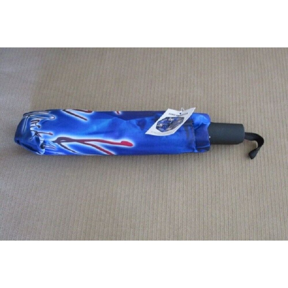 New On Stage Blue 40" Width Elvis Presley Compact Umbrella King of Rock Licensed - Picture 3 of 3
